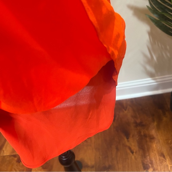 ZARA Orange Draped Neck Cross Back Slip Dress Medium - Picture 6 of 10